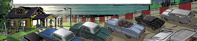 Slot Car Drive In Screen Bottom